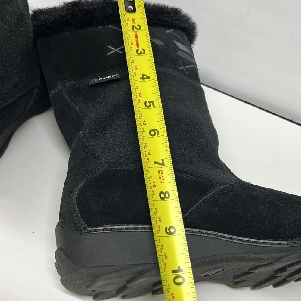 Sporto Polartec Suede Leather Fur Insulated Waterproof Winter Boots Black 9